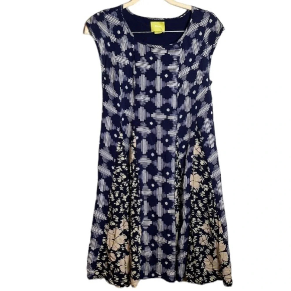 Anthropologie Dress Women’s Sz Small Maeve Indiga Patchwork Boho Corset Tassel - Picture 4 of 12